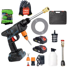 2 Battery Portable Cordless Car High Pressure Washer Jet Water Wash Cleaner Gun