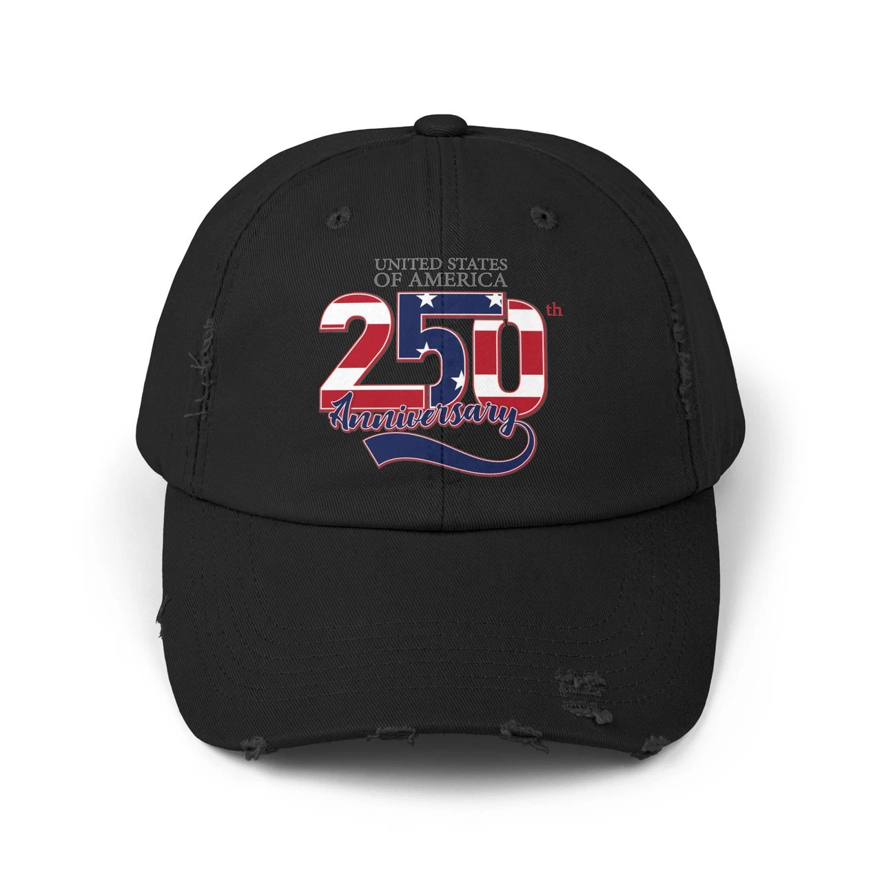 250th Anniversary Distressed Baseball Cap T-Shirt — United States of America
