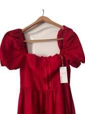 Reformation Cherry Red Linen Maxi Dress, Size 6 (NWT)