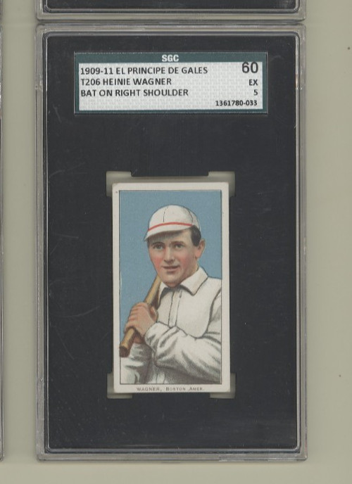 1909 T206 Heinie Wagner Boston Red Sox Bat Right El Principe De Gales EPDG SGC 5
