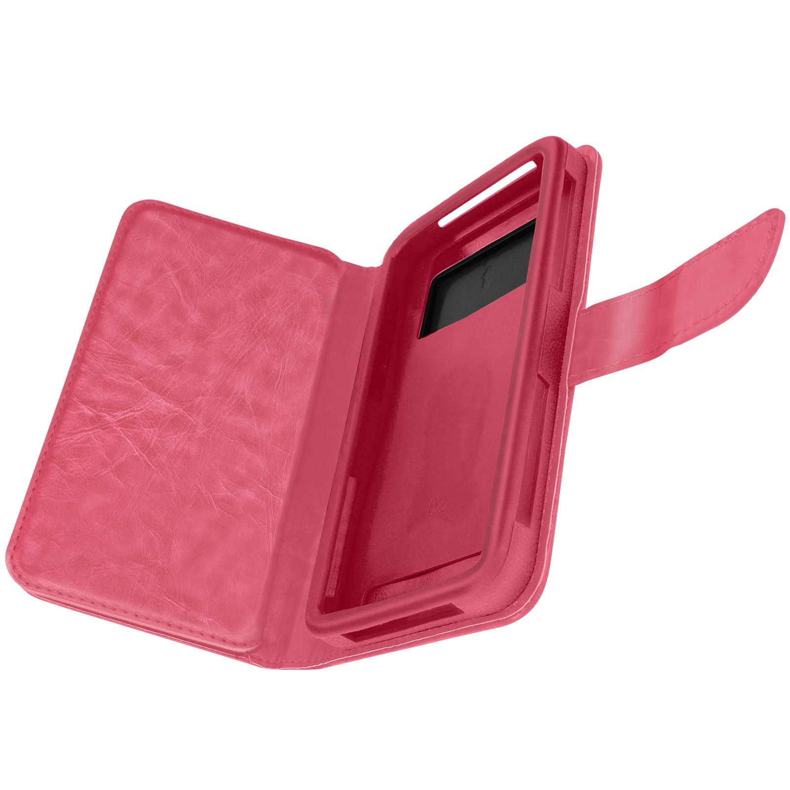 Housse à rabat universelle 3XL fuchsia avec 6 fentes pour cartes