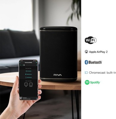 RIVA ARENA RWA01B Bluetooth, WIFI, Chromecast Speaker, WAND SERIES-OPEN BOX!