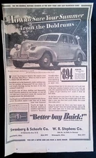 1939 Minneapolis Journal Buick Print Ad W.R. Stephens Co. - 8" x 13" - C73