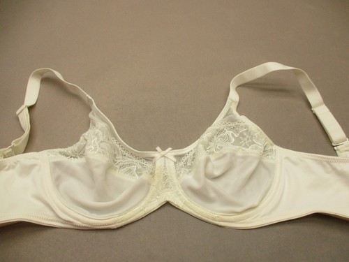 36D Lilyette Womens White Unlined Underwire Wide Strap Back Closure Demi Bra 3S - Picture 2 of 8