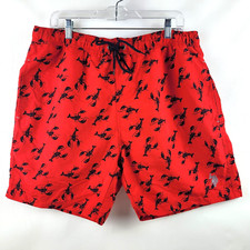 U.S. Polo Assn. Men's Trunks Swimming Beach Sz XL Stretch Waist Pockets Poly Red