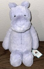 Jellycat Bashful Hippo Lavender Medium 100  Authentic Soft Plush NWT