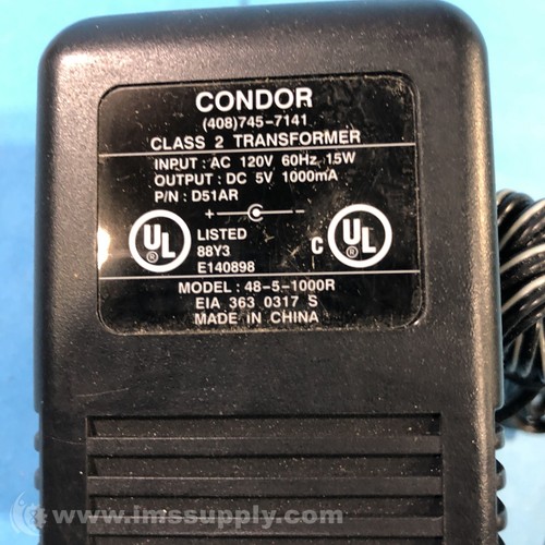 Condor D51AR Class 2 Transformer Plug FNOB