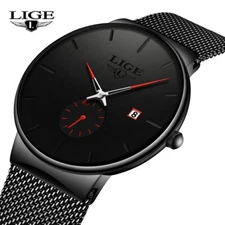 Stylish Men's Quartz Watch Analog Calendar Waterproof Simple Luxury Wristwatces