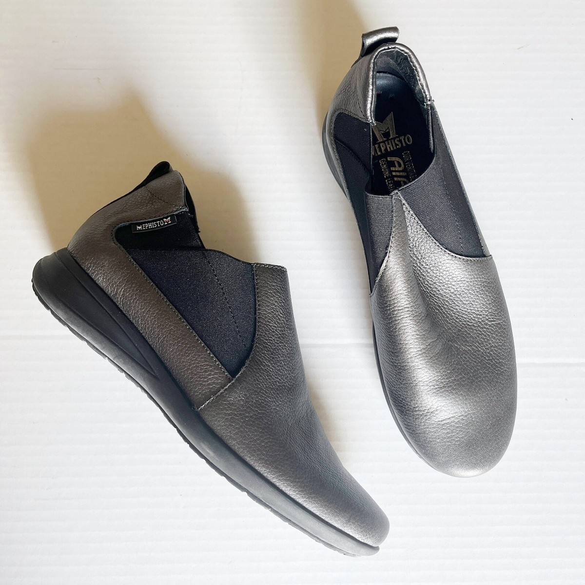 Mephisto Graphite Gray Metallic Nellie Slip On Loafer Rubber  display picture 2