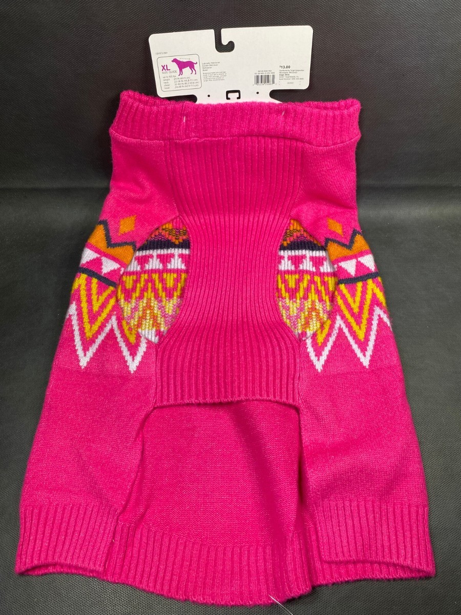 Boots & Barkley Dog Cat Pet Sweater Hot Pink Pattern - Sizes XS