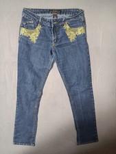 Women's Southpole Jeans tapered leg Mid Rise Embroidered Size 11 117