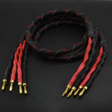1pair 4N Oxygen-Free Copper HIFI Audio Speaker Cable with Banana Spade Plugs