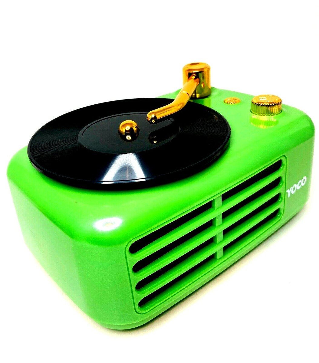 Vintage Turntable Vinyl Spinning Record Player,Portable BT Speaker