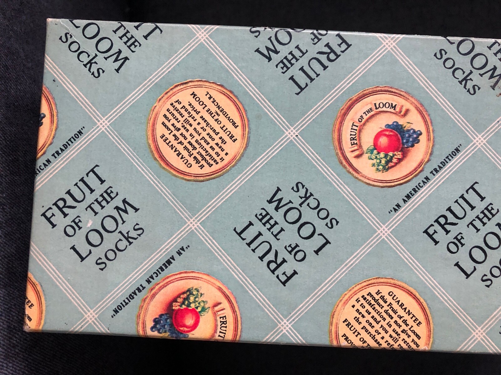 SAOLA CALZINI FRUTTA DEL TELAIO vintage stile Boston SOLO SCATOLA VUOTA