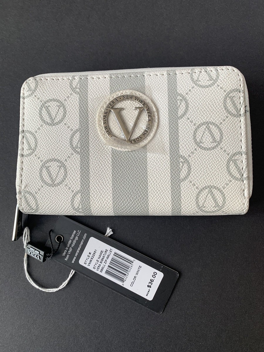 New Yorkラグマット Vera New York Signature Small Zip Around Wallet Gray & White