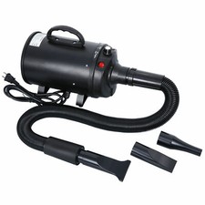 Black 2400W Pet Hair Dryer Quick Blower Heater with 3 Nozzles Dog Cat Grooming