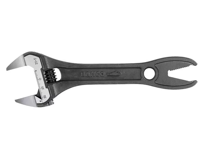 Bahco 31 T Thin Jaw Adjustable Spanner with Serrated Pipe Jaws