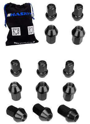20 Radmuttern Schwarz 14 x 1,5 x 34 Kegel für Chrysler 300 C LX SRT8 Touring
