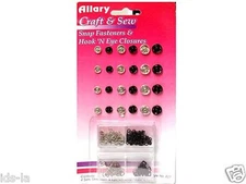 Allary's Craft and Sew kit - 827 Snap Fasteners & Hook 'n eye closures