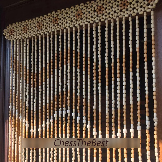 Bead Curtain Doorway, Wood String Beads Curtains, Handmade Wooden