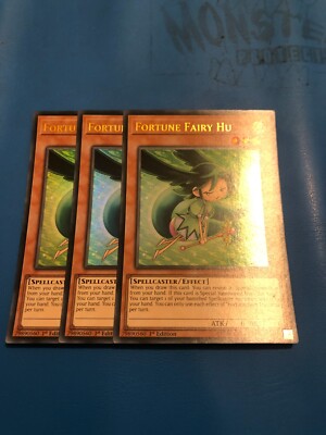 YUGIOH 3x Ultra Rare Glücksfee Hu BLHR-DE016 1. Auflage
