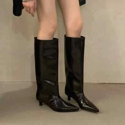 Bottes Pour Femme Camperos Marron Talon Bas Confort Texan Cuir Synthétique 25814 - Photo 1/4