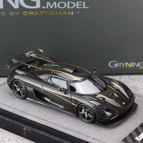 GRYNING 1:43 Koenigsegg One:1 Carbon/Golden Diecast Model Car Collection GE004B - Picture 10 of 14