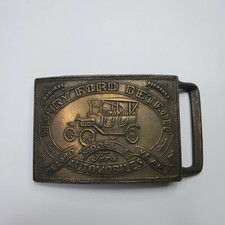 Vintage Belt Buckle Henry Ford Detroit Automobiles Model T Record Year