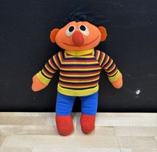 Vintage 1984 Sesame Street Ernie 10  Plush Doll Stuffed Toy Hasbro Softies