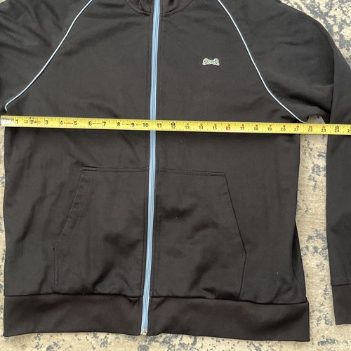 Le Tigre The Classic track jacket Logo Embroidered size XL black blue trim zip - Picture 5 of 14