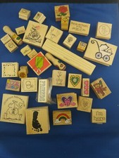 Lot of stamps Wood Mounted Rubber Stamps Miscellaneous designs