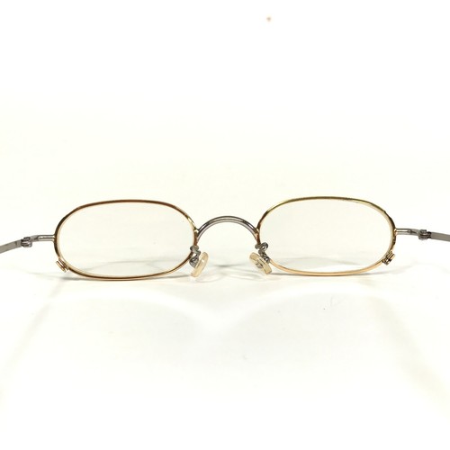 Vintage la Eyeworks Eyeglasses Frames NOMO 405451 Silver Gold Round 45-20-135 - Picture 7 of 11