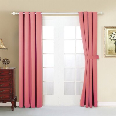 2 PC Heavy Thick Blackout Grommet Window Curtain Drape Treatment Room Darkening