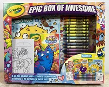 Crayola Epic Box Of Awesome 4 Coloring Books 24 Crayons 4 Sticker Sheets NEW