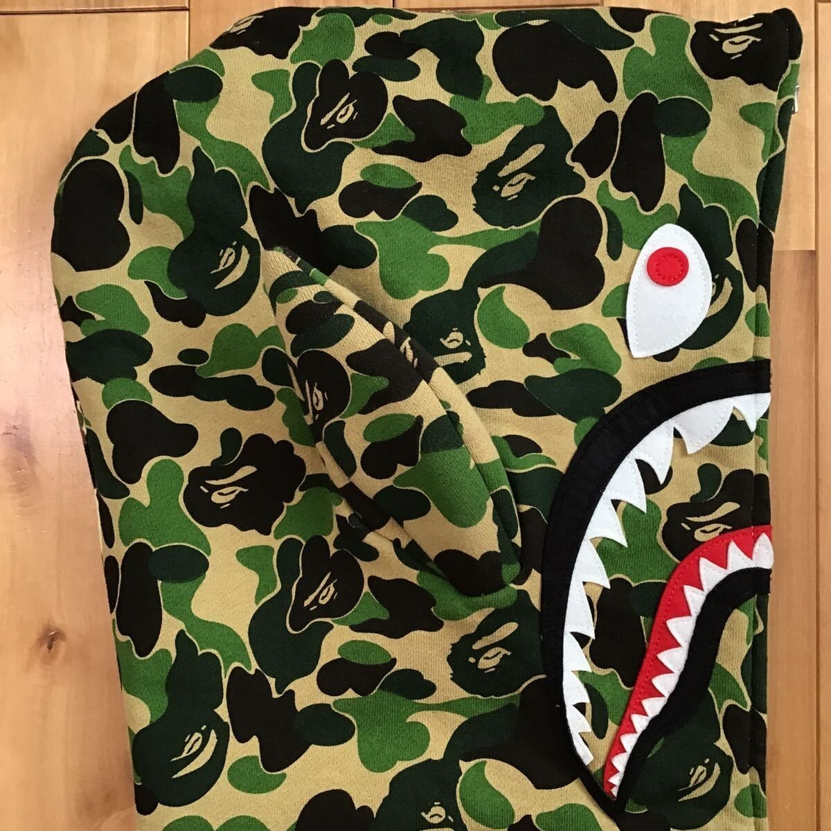 BAPE × UNKLE ABC camo shark full zip hoodie Green A Bathing Ape 