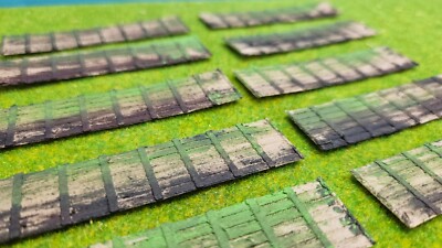 10x Sichtschutzzaun BEMALT Spur N (1:160) Zaunelement Bahnabsperrung Made in DE