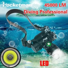 200000LM Diving Headlamp Underwater Headlight Led Scuba Head Flashlight Torch