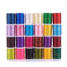10 Roll Polyester Cord Gold Metallic Cord DIY Jewelry Craft Threads String 1.5mm