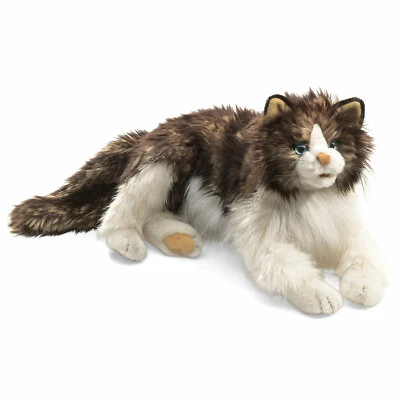Wuschelige Katze Folkmanis Handpuppe 2558 Plüschtier Stofftier Kuscheltier