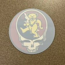 Vtg Grateful Dead 5” Dancing Bear Steal Your Face 1994 Sticker, NOS Roses Decal