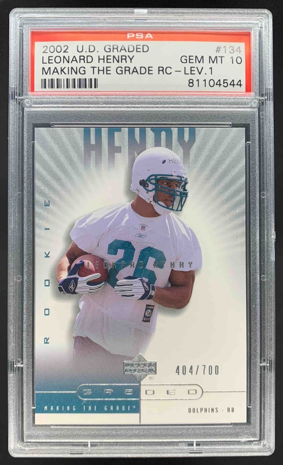Leonard Henry Upper Deck Graded #134 Making the Grade RC-Lev.1