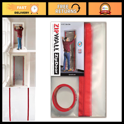 Dust Barrier Zipper Door Kit - Standard ZipDoor, Easy Install, 1 Pack, Red