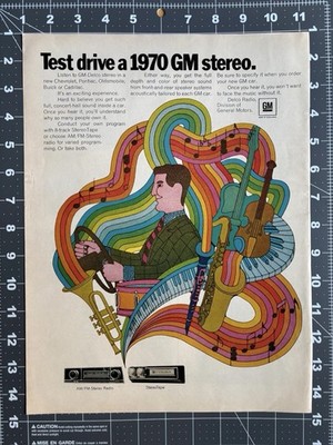 1970 GM Stereo Original Vintage Advertisement Test Drive General Motors Print Ad
