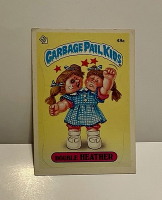 #ad TOPPS 1985 garbage pail kids DOUBLE HEATHER #49a 2nd series $3.00
