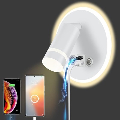 HUIZHOU Leselampe Wandmontage LED Wandleuchte Touch Control 3 Farbtemperaturen