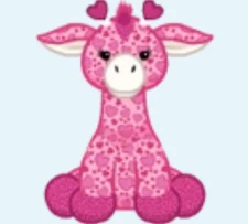 Webkinz Love Giraffe HM847 RARE pink hearts valentine safari Virtual code msgd
