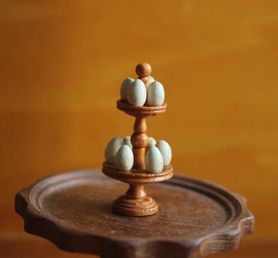 Dolls House Miniature Egg Stand Holder 1:12 OOAK By ARTISAN PigeonOak - Image 2 of 4