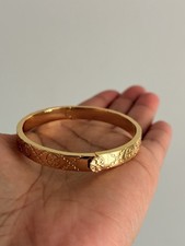 Tory Burch Gold Icon T Monogram Hinge Bracele...