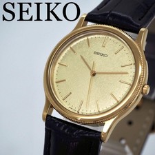 Seiko Vintage Quartz Dress Watch Mens 5P31-6040 Gold Tone Antique Japan