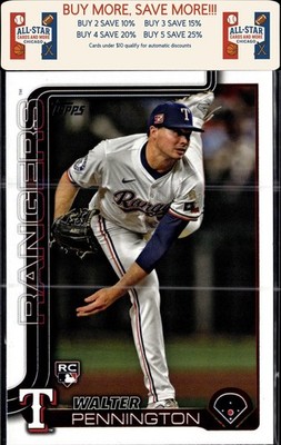 2025 Topps #493 Walter Pennington Rookie Texas Rangers